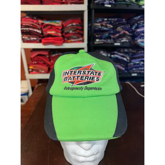 Interstate Racing Hat Batteries Green Black Race Cap Headwear - Picture 1 of 6